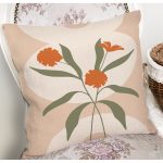 Soft Rengarenk Onedraw Çizimli Çiçek Desenli Yastık Kırlent Kılıfı Realhomes