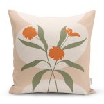 Soft Rengarenk Onedraw Çizimli Çiçek Desenli Yastık Kırlent Kılıfı Realhomes