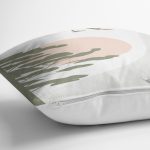 - 7339 - Realhomes Beyaz Zeminde Orman Desenli Dijital Baskılı Modern Yastık Kırlent Kılıfı Realhomes