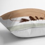 Beyaz Zeminde Çam Ağacı Desenli Dijital Baskılı Modern Yastık Kırlent Kılıfı Realhomes