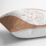 Beyaz Zeminde Onedraw Çizimli Bayan Silüeti Dijital Baskılı Modern Yastık Kılıfı Realhomes