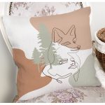 Beyaz Zemin Üzerinde Onedraw Çizimli Bayan Silüeti Modern Yastık Kırlent Kılıfı Realhomes