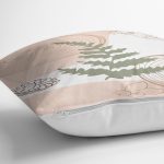 Pastel Renkli Yaprak Motifli Dijital Baskılı Modern Yastık Kırlent Kılıfı Realhomes