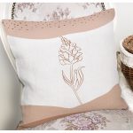 - 7350 - Realhomes Beyaz Zemin Üzerinde Onedraw Çizimli Gül Desenli Modern Yastık Kırlent Kılıfı Realhomes