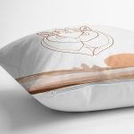 Beyaz Zemin Üzerinde Onedraw Çizimli Baykuş Desenli Yastık Kırlent Kılıfı Realhomes