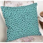 Renkli Zeminli Siyah Puantiye Desenli Dijital Baskılı Modern Yastık Kırlent Kılıfı Realhomes