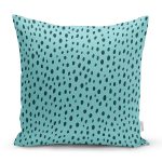 Renkli Zeminli Siyah Puantiye Desenli Dijital Baskılı Modern Yastık Kırlent Kılıfı Realhomes