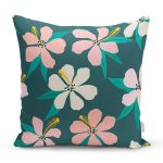 Renkli Zemin Üzerinde Yaprak Motifli Dijital Baskılı Modern Yastık Kırlent Kılıfı Realhomes