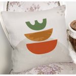 - 7356 - Realhomes Pastel Renkli Zeminli Onedraw Çizimli Dijital Baskılı Modern Yastık Kırlent Kılıfı Realhomes