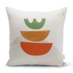 - 7356 - Realhomes Pastel Renkli Zeminli Onedraw Çizimli Dijital Baskılı Modern Yastık Kırlent Kılıfı Realhomes