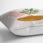 - 7357 - Realhomes Pastel Renkli Zeminli Onedraw Çizimli Dijital Baskılı Modern Yastık Kırlent Kılıfı Realhomes