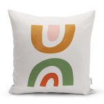 - 7358 - Realhomes Pastel Renkli Zeminli Onedraw Çizimli Dijital Baskılı Modern Yastık Kırlent Kılıfı Realhomes