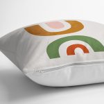 - 7358 - Realhomes Pastel Renkli Zeminli Onedraw Çizimli Dijital Baskılı Modern Yastık Kırlent Kılıfı Realhomes