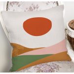 - 7359 - Realhomes Pastel Renkli Zeminli Onedraw Çizimli Dijital Baskılı Modern Yastık Kırlent Kılıfı Realhomes