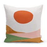 - 7359 - Realhomes Pastel Renkli Zeminli Onedraw Çizimli Dijital Baskılı Modern Yastık Kırlent Kılıfı Realhomes