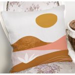 Pastel Renkli Zeminli Onedraw Çizimli Dijital Baskılı Modern Yastık Kırlent Kılıfı Realhomes