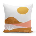 Pastel Renkli Zeminli Onedraw Çizimli Dijital Baskılı Modern Yastık Kırlent Kılıfı Realhomes