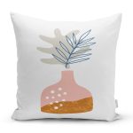 Pastel Renkli Zeminli Onedraw Çizimli Dijital Baskılı Modern Yastık Kırlent Kılıfı Realhomes