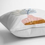 Pastel Renkli Zeminli Onedraw Çizimli Dijital Baskılı Modern Yastık Kırlent Kılıfı Realhomes