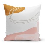 Pastel Renkli Zeminli Onedraw Çizimli Dijital Baskılı Modern Yastık Kırlent Kılıfı Realhomes