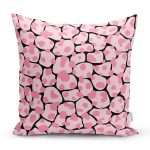 Siyah Zemin Üzerinde Pembe Renkli Puantiye Desenli Modern Yastık Kırlent Kılıfı Realhomes