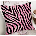 Siyah Zeminli Pembe Renkli Çizim Dijital Baskılı Modern Yastık Kırlent Kılıfı Realhomes