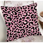 Siyah Zeminli Pembe Renkli Çizim Dijital Baskılı Modern Yastık Kırlent Kılıfı Realhomes