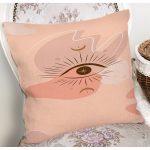 Pastel Renkli Zeminli Onedraw Çizimli Dijital Baskılı Modern Yastık Kırlent Kılıfı Realhomes