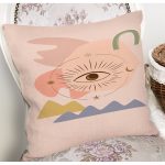 - 7369 - Realhomes  Pastel Renkli Zeminli Onedraw Çizimli Dijital Baskılı Modern Yastık Kırlent Kılıfı Realhomes