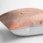 - 7370 - Realhomes Pastel Renkli Zeminli Onedraw Çizimli Dijital Baskılı Modern Yastık Kırlent Kılıfı Realhomes