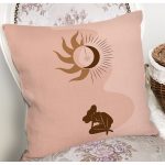 - 7371 - Realhomes  Pastel Renkli Zeminli Onedraw Çizimli Dijital Baskılı Modern Yastık Kırlent Kılıfı Realhomes