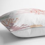 - 7372 - Realhomes Beyaz Zeminli Denizanası Motifli Dijital Baskılı Modern Yastık Kırlent Kılıfı Realhomes