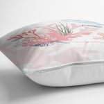 Beyaz Zemin Üzerinde Botanical Face Dijital Baskılı Modern Yastık Kırlent Kılıfı Realhomes
