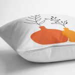 Beyaz Zeminli Pastel Renkli Vazolar Dijital Baskılı Modern Yastık Kırlent Kılıfı Realhomes