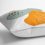 Beyaz Zemin Üzerinde Onedraw Çizimli Yaprak Motifli Yastık Kırlent Kılıfı Realhomes