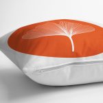 - 7378 - Realhomes Renkli Daire İçinde Ondraw Çizimli Yaprak Motifli Modern Yastık Kırlent Kılıfı Realhomes