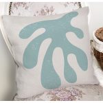 Renkli Zemin Üzerinde Onedraw Çizimli Yaprak Motifli Yastık Kırlent Kılıfı Realhomes