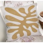 Renkli Zemin Üzerinde Onedraw Çizimli Yaprak Motifli Yastık Kırlent Kılıfı Realhomes