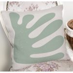 Renkli Zemin Üzerinde Onedraw Çizimli Yaprak Motifli Yastık Kırlent Kılıfı Realhomes