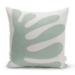 Renkli Zemin Üzerinde Onedraw Çizimli Yaprak Motifli Yastık Kırlent Kılıfı Realhomes