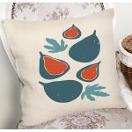 Renkli Zeminde Onedraw Çizimli Avakado Temalı Dijital Baskılı Modern Yastık Kılıfı Realhomes