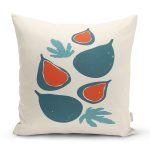 Renkli Zeminde Onedraw Çizimli Avakado Temalı Dijital Baskılı Modern Yastık Kılıfı Realhomes