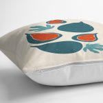 Renkli Zeminde Onedraw Çizimli Avakado Temalı Dijital Baskılı Modern Yastık Kılıfı Realhomes