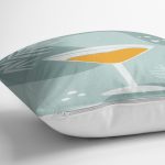 Renkli Zeminde Bardak Desenli Dijital Baskılı Modern Yastık Kırlent Kılıfı Realhomes