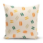 - 7402 - Realhomes Renkli Zeminde Onedraw Çizimli Dijital Baskılı Modern Yastık Kırlent Kılıfı Realhomes