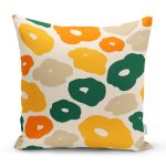 - 7403 - Realhomes  Renkli Zeminde Onedraw Çizimli Dijital Baskılı Modern Yastık Kırlent Kılıfı Realhomes