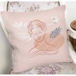 Pudra Zeminde Onedraw Çizimli Erkek Desenli Dijital Baskılı Modern Yastık Kılıfı Realhomes