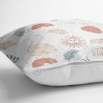 - 7409 - Realhomes Beyaz Zeminde Onedraw Çizimli Gökyüzü Temalı Dijital Baskılı Modern Yastık Kılıfı Realhomes