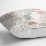 - 7410 - Realhomes Renkli Zeminde Onedraw Antik Çizimli Dijital Baskılı Modern Yastık Kırlent Kılıfı Realhomes