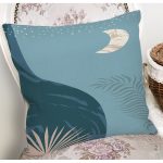 Renkli Zeminde Onedraw Çizimli Gokyuzu Temalı Dijital Baskılı Modern Yastık Kılıfı Realhomes